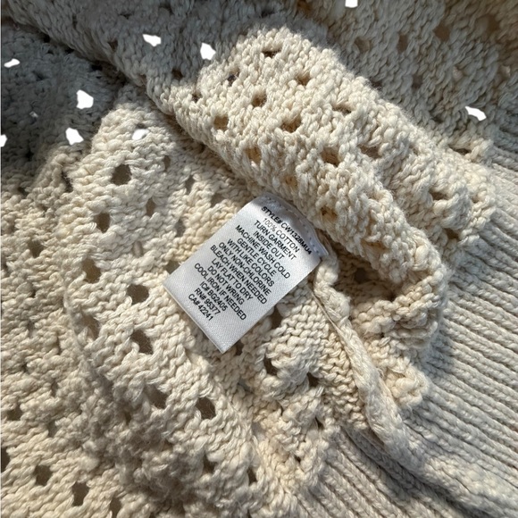 Sanctuary Cream Open-Knit Bomber Style Full Zip Cardigan Sz Small - Picture 10 of 12